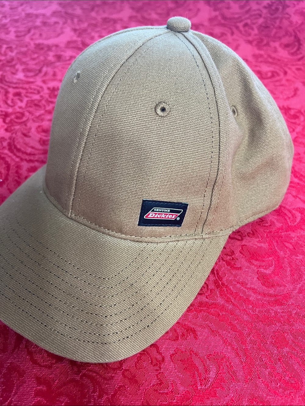 Dickies Khaki Tan Cotton Logo Baseball Cap Adjustable Workwear Hat